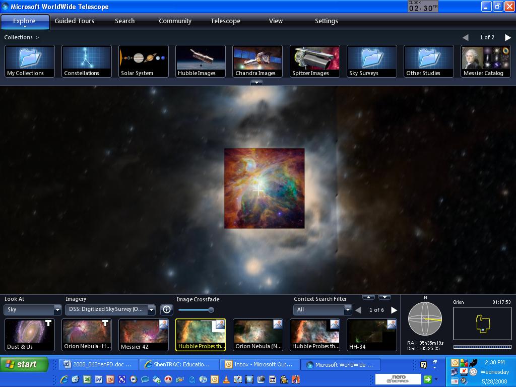 Microsoft worldwide telescope — виртуальный симулятор вселенной