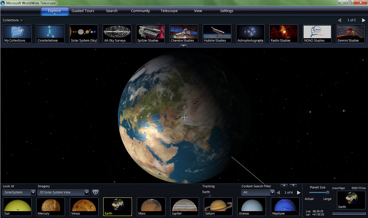 Worldwide telescope — виртуальный симулятор вселенной