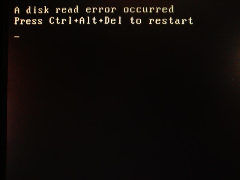 A disk read error occurredc0000483