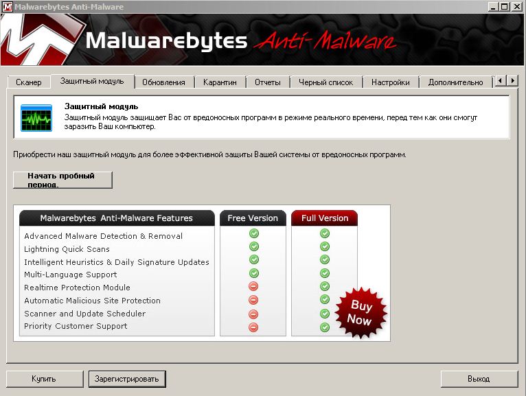 Антивирусный сканер malwarebytes anti-malware [обзор]