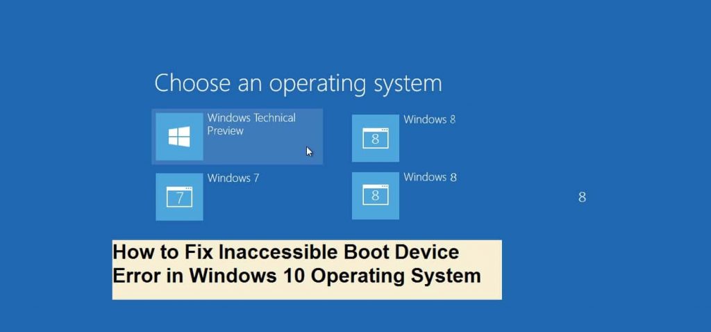 Ошибка inaccessible boot device: как исправить в windows 10?