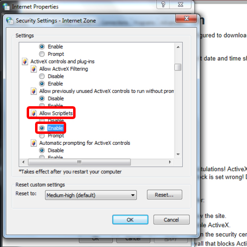 Как установить activex на windows 7