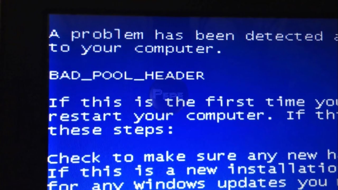 Bad pool header – код 0x00000019 ошибка на windows 10