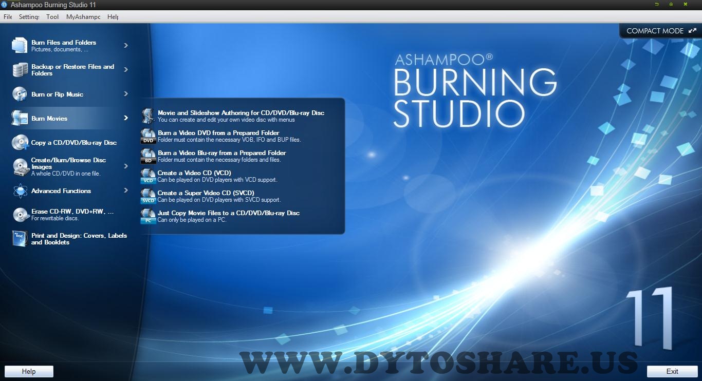 Ashampoo burning studio как записать образ диска. как записать образ загрузочного диска. расширенные настройки при записи файлов