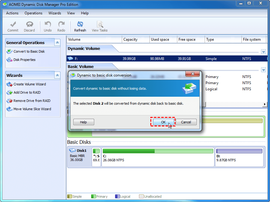 Преобразование базового диска в динамический диск в windows 10/8/7