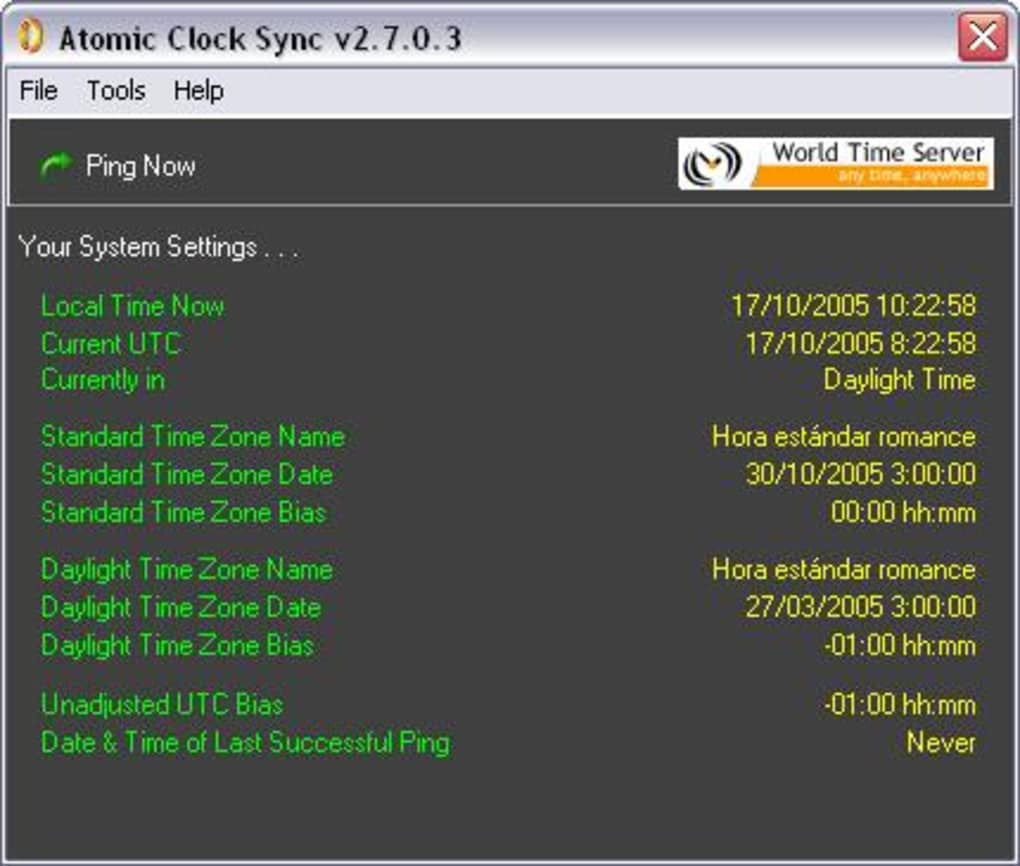 Ping now. Atomic Clock sync. Atomic Alarm Clock для Windows 10.