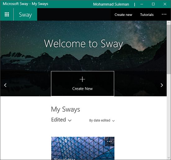 Приложение sway от microsoft office доступно для загрузки