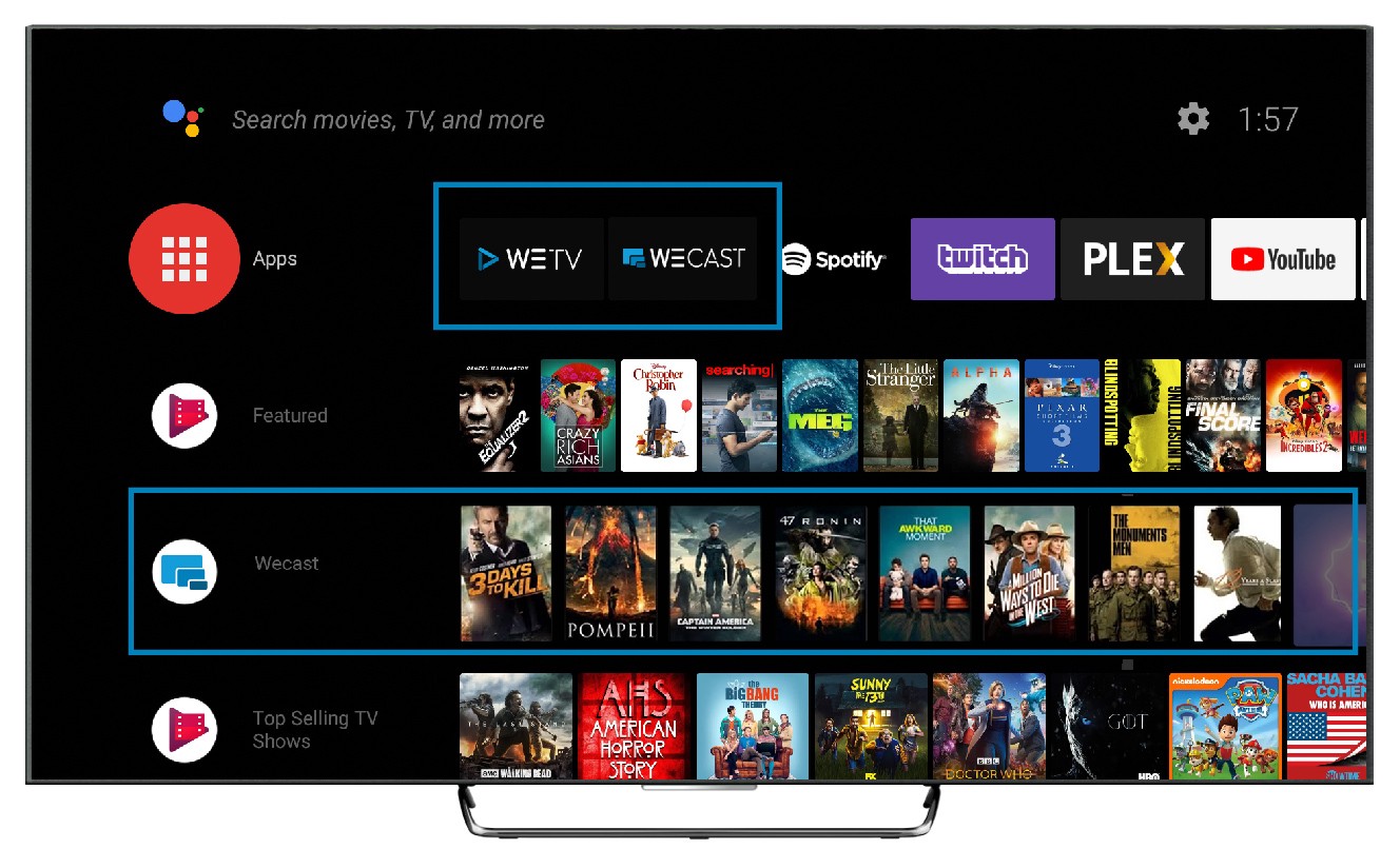 Приложения для смарт телевидения. Лаунчер андроид TV Box 9.0. Телевизор Smart TV Android 9. Android TV 10 Интерфейс. Меню смарт ТВ андроид.