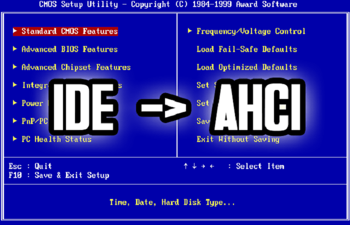 О преимуществах режима SATA-интерфейса AHCI перед IDE Как узнать, какой из режимов используется на компьютере в данный момент Как переключиться с IDE на AHCI в BIOS