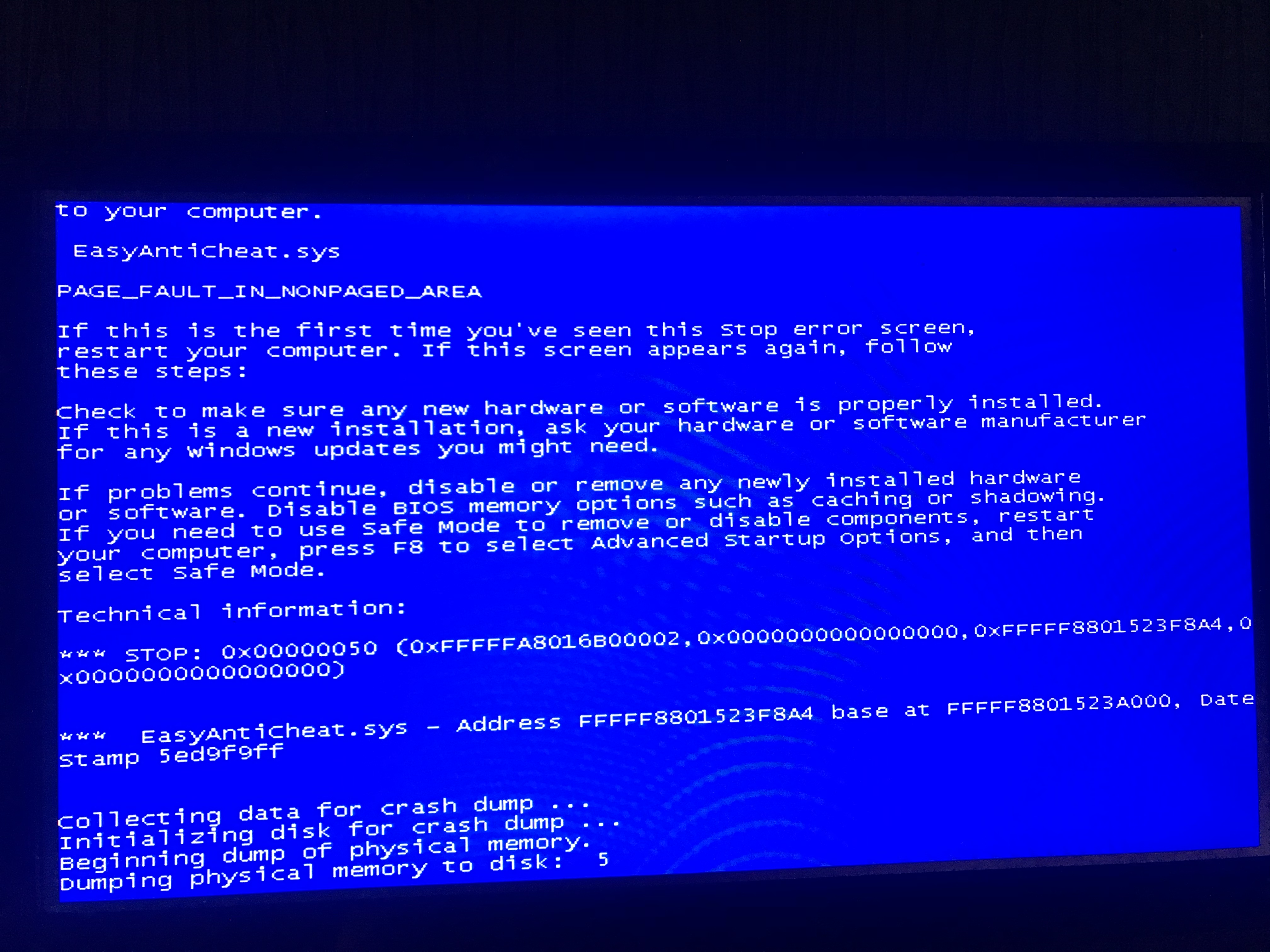Crash Dump синий экран Windows 7
