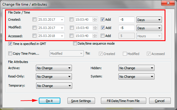 Как в ос windows изменить дату создания файла