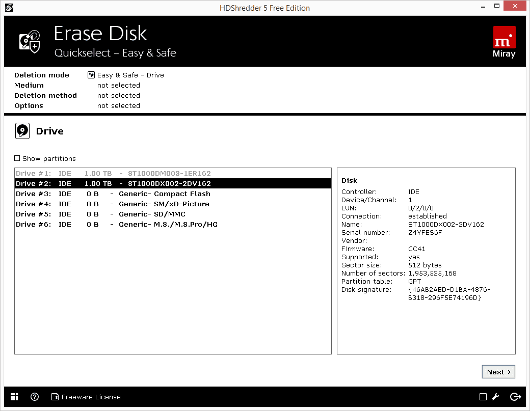 Delete mode. Программа HDSHREDDER. Метод Erase. St1000dx002-2dv162 обзор
